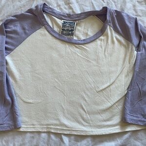 Jungmaven Baseball Cropped Long Sleeve T shirt